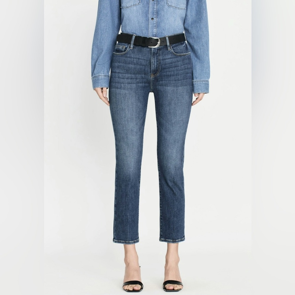 FRAME Le High Straight Denim Jeans Bestia Wash